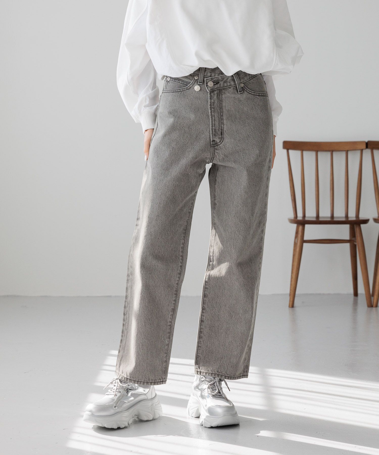 LOWRYS FARM「ＣＯＮＥ／アシメデニムパンツ」|デニム|