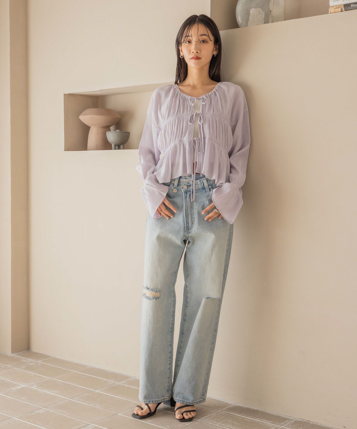 LOWRYS FARM「ＣＯＮＥ／アシメデニムパンツ」|デニム|