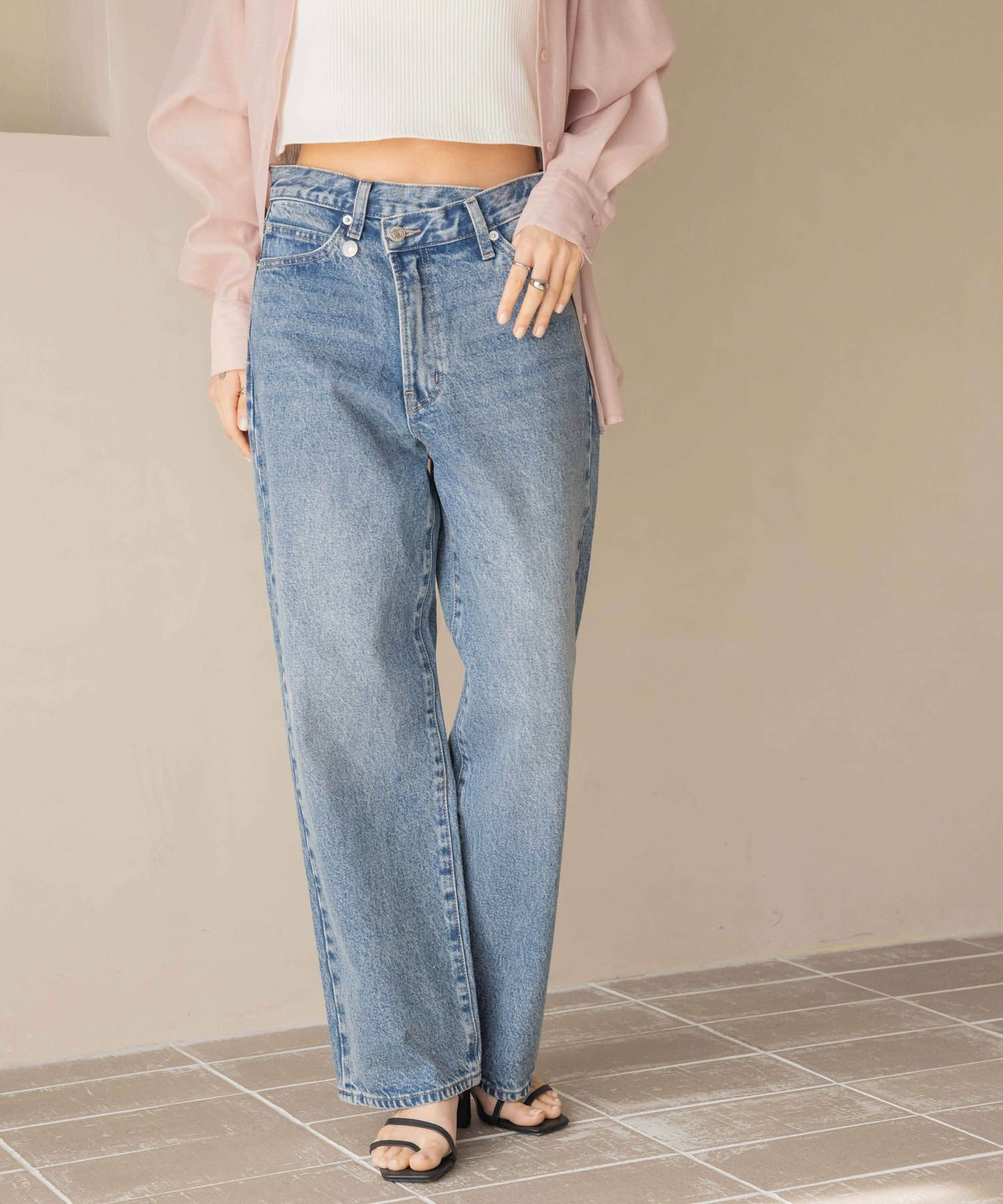 LOWRYS FARM「ＣＯＮＥ／アシメデニムパンツ」|デニム|BLU5