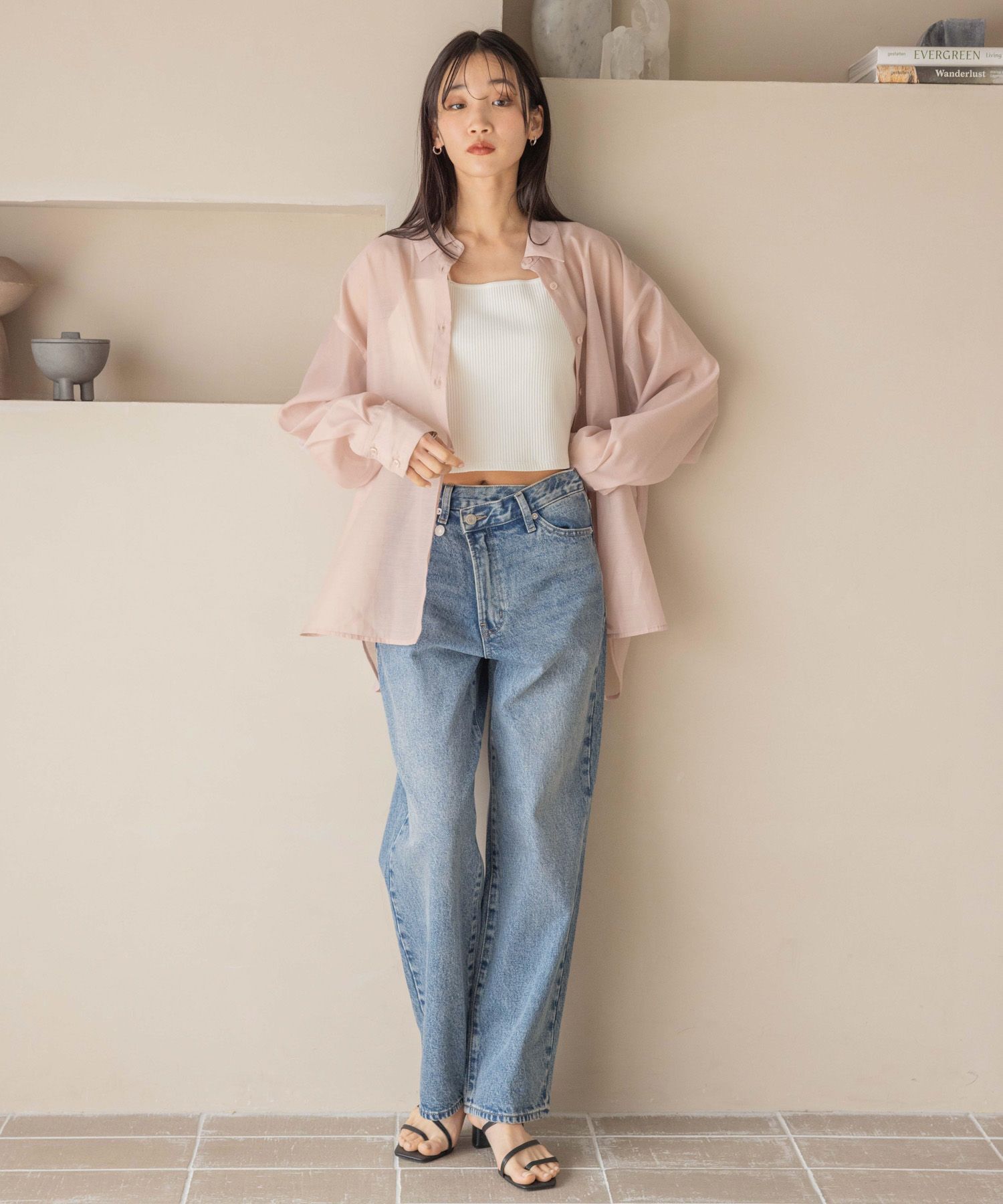 LOWRYS FARM「ＣＯＮＥ／アシメデニムパンツ」|デニム|