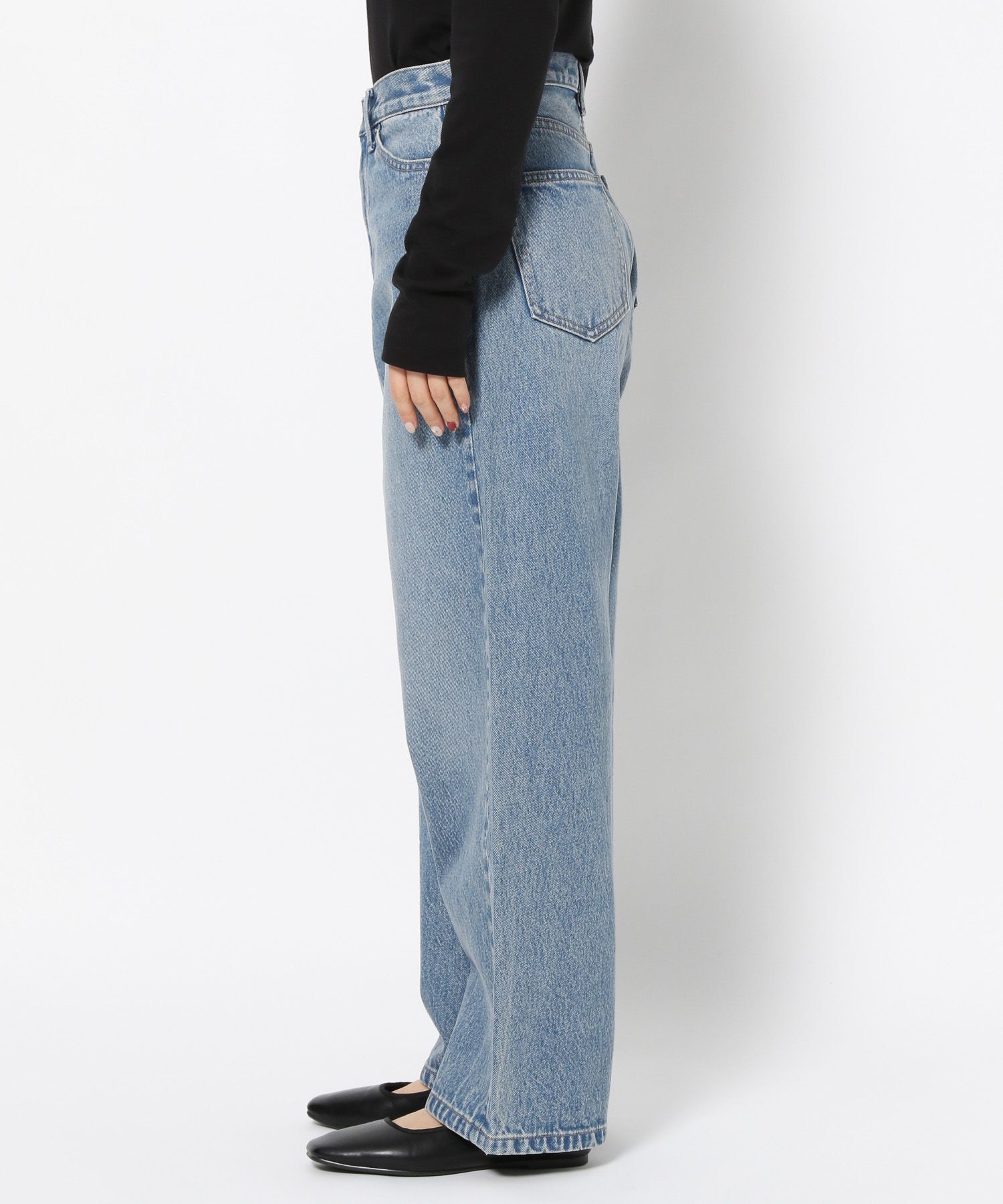 LOWRYS FARM「ワイドストレートデニムパンツ」|デニム|