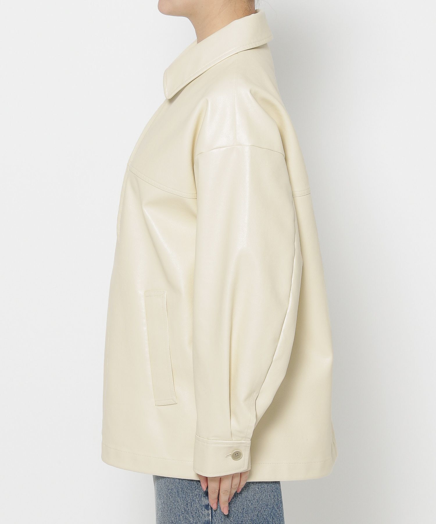 LOWRYS FARM「レザードロストＺＩＰブルゾン」|ブルゾン・スタジャン|