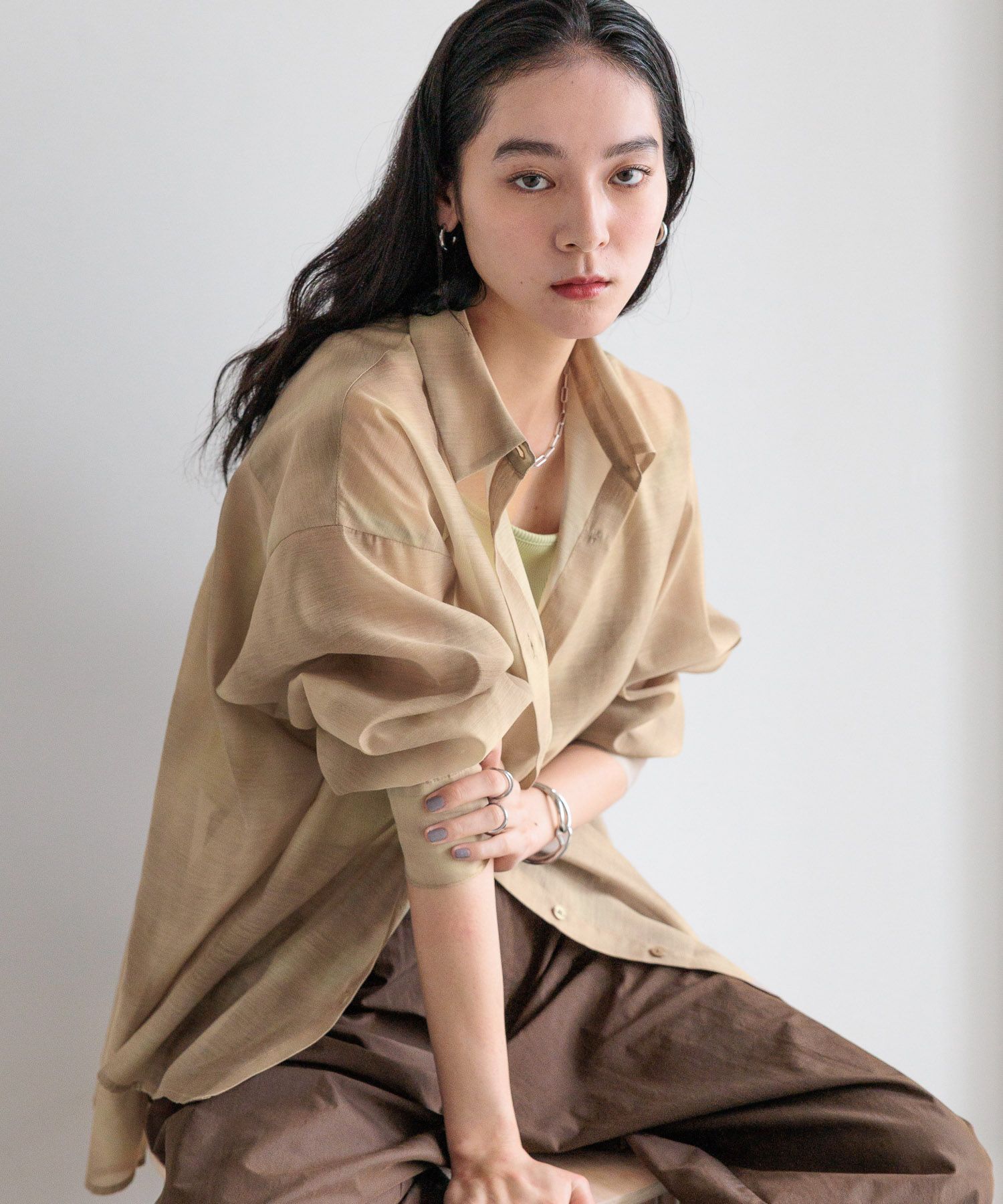 LOWRYS FARM「ｼｱｰｼｬﾂLS*」|シャツ・ブラウス|