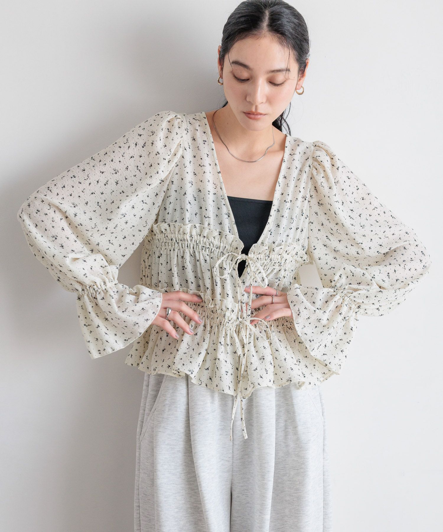 LOWRYS FARM「フラワー２ＷＡＹペプラムブラウス」|シャツ・ブラウス|