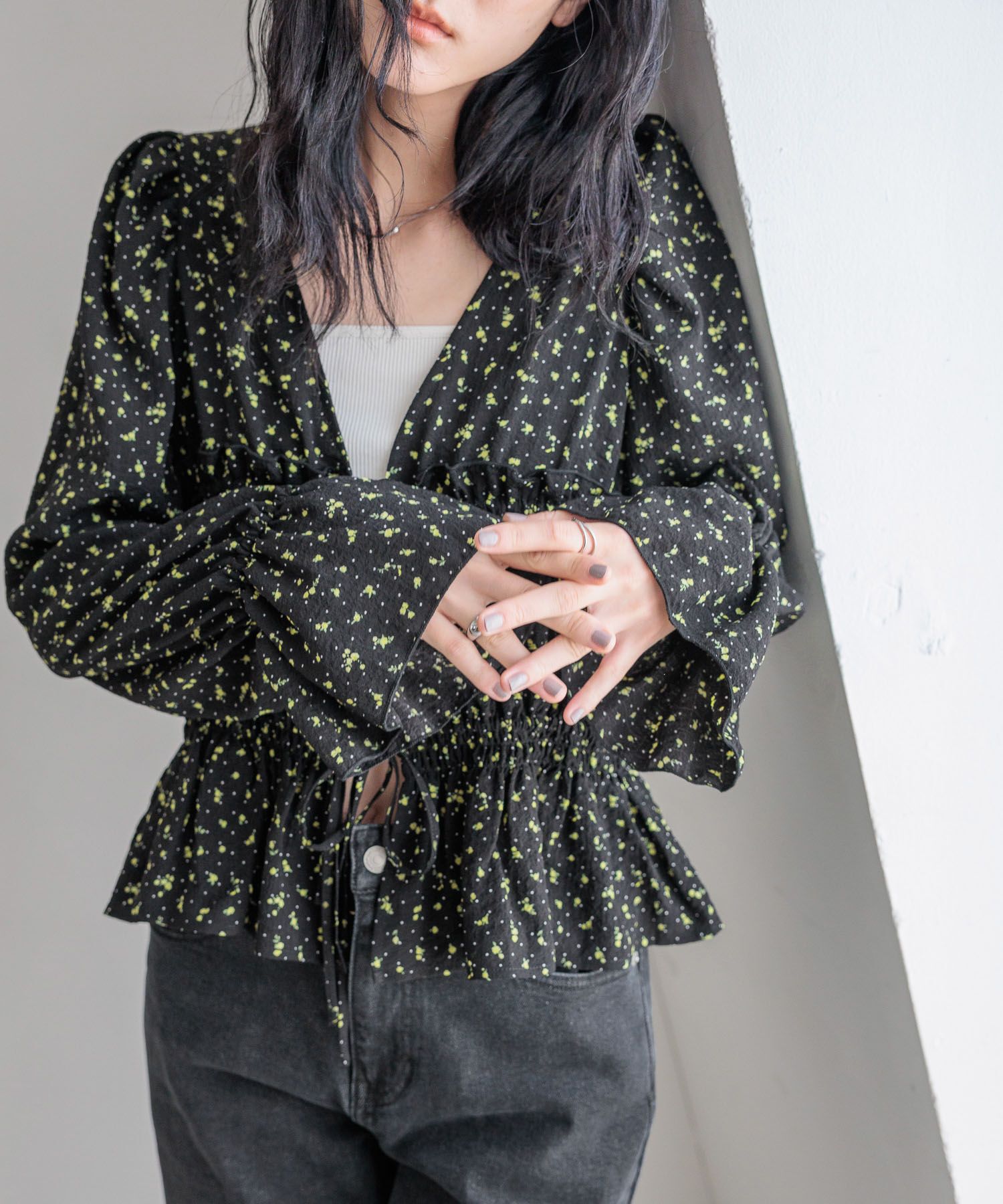 LOWRYS FARM「フラワー２ＷＡＹペプラムブラウス」|シャツ・ブラウス|