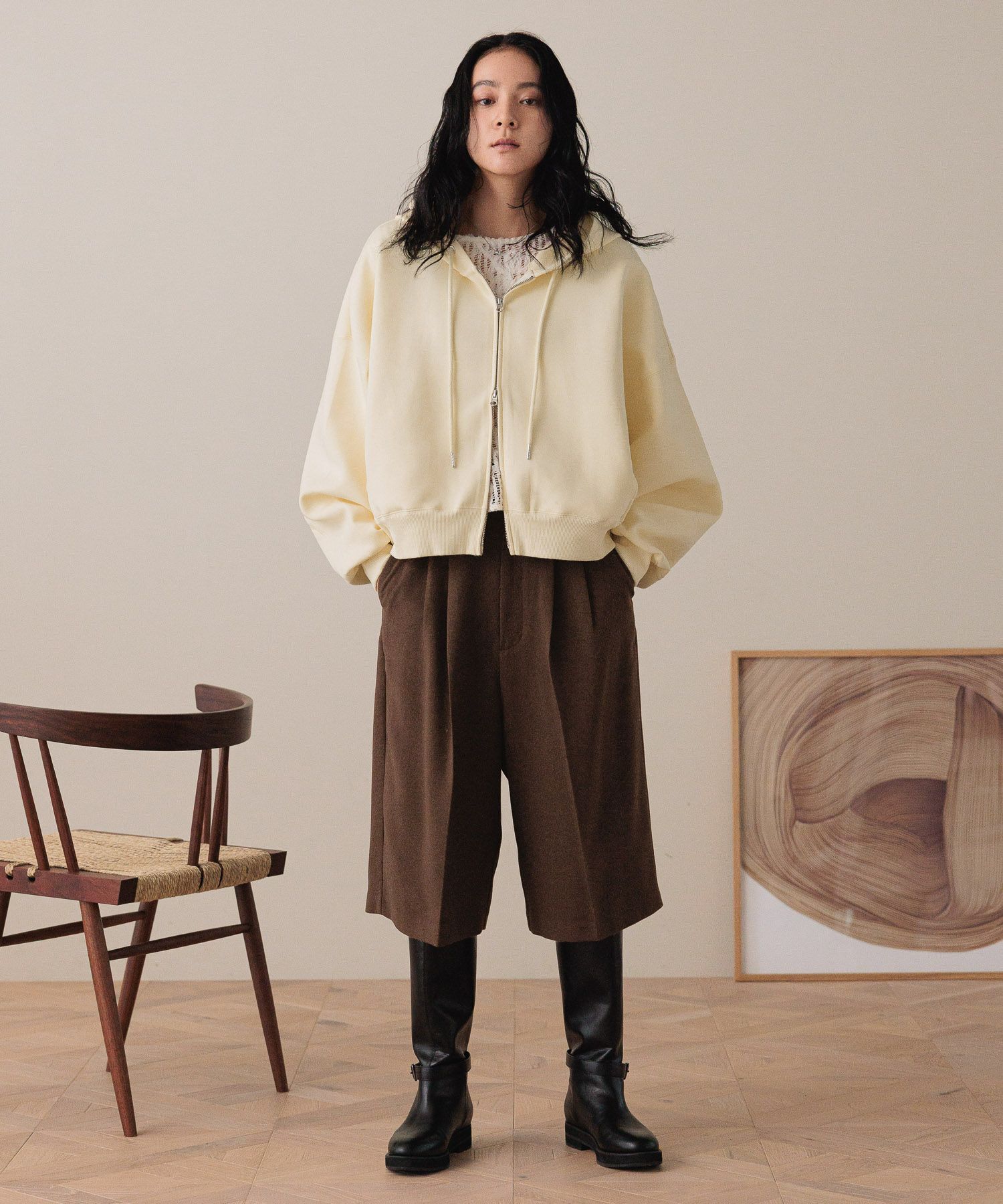 LOWRYS FARM「ＺＩＰショートフーディ」|パーカー|