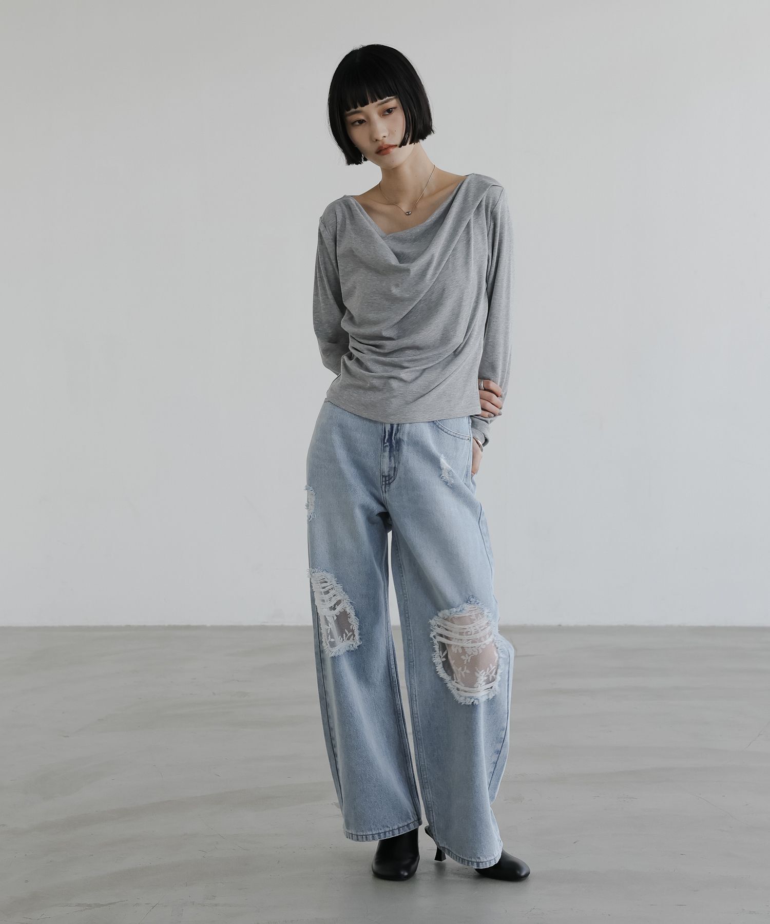 LOWRYS FARM「レースデニム」|デニム|