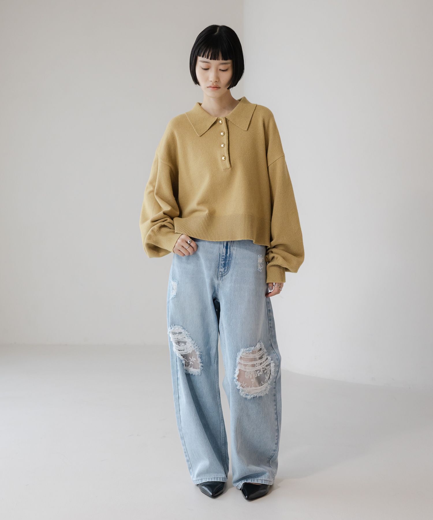 LOWRYS FARM「レースデニム」|デニム|