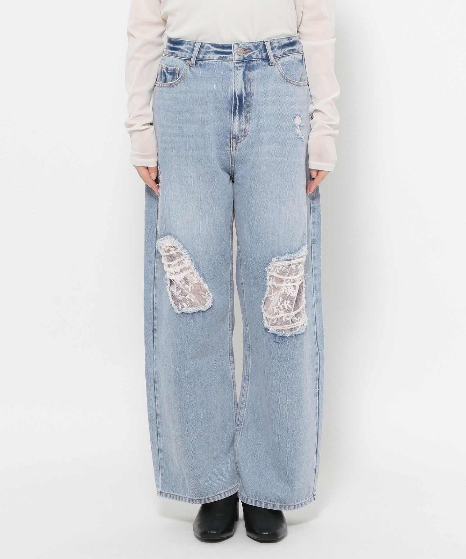 LOWRYS FARM「レースデニム」|デニム|