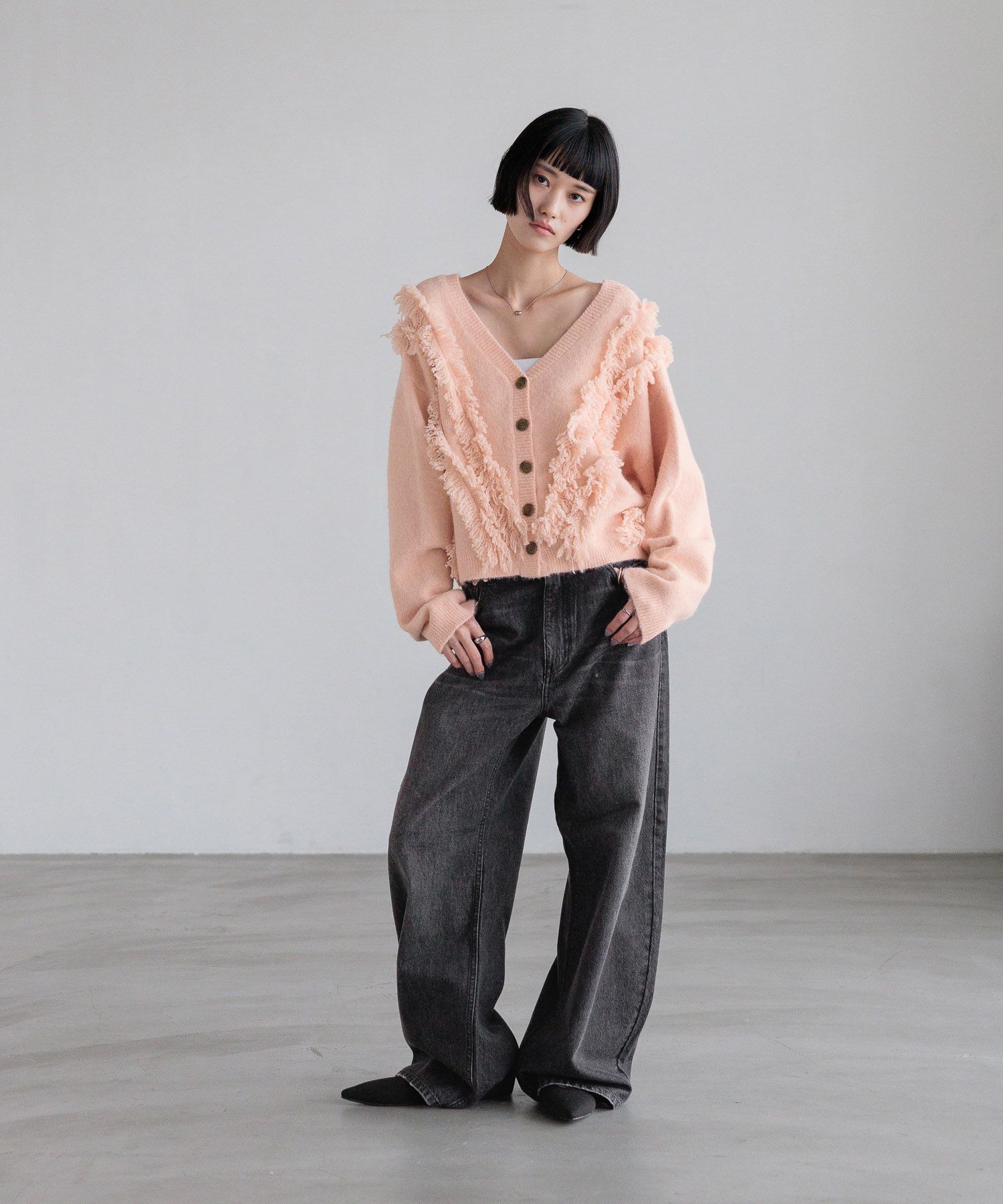 LOWRYS FARM「ワイドストレートデニムパンツ」|デニム|