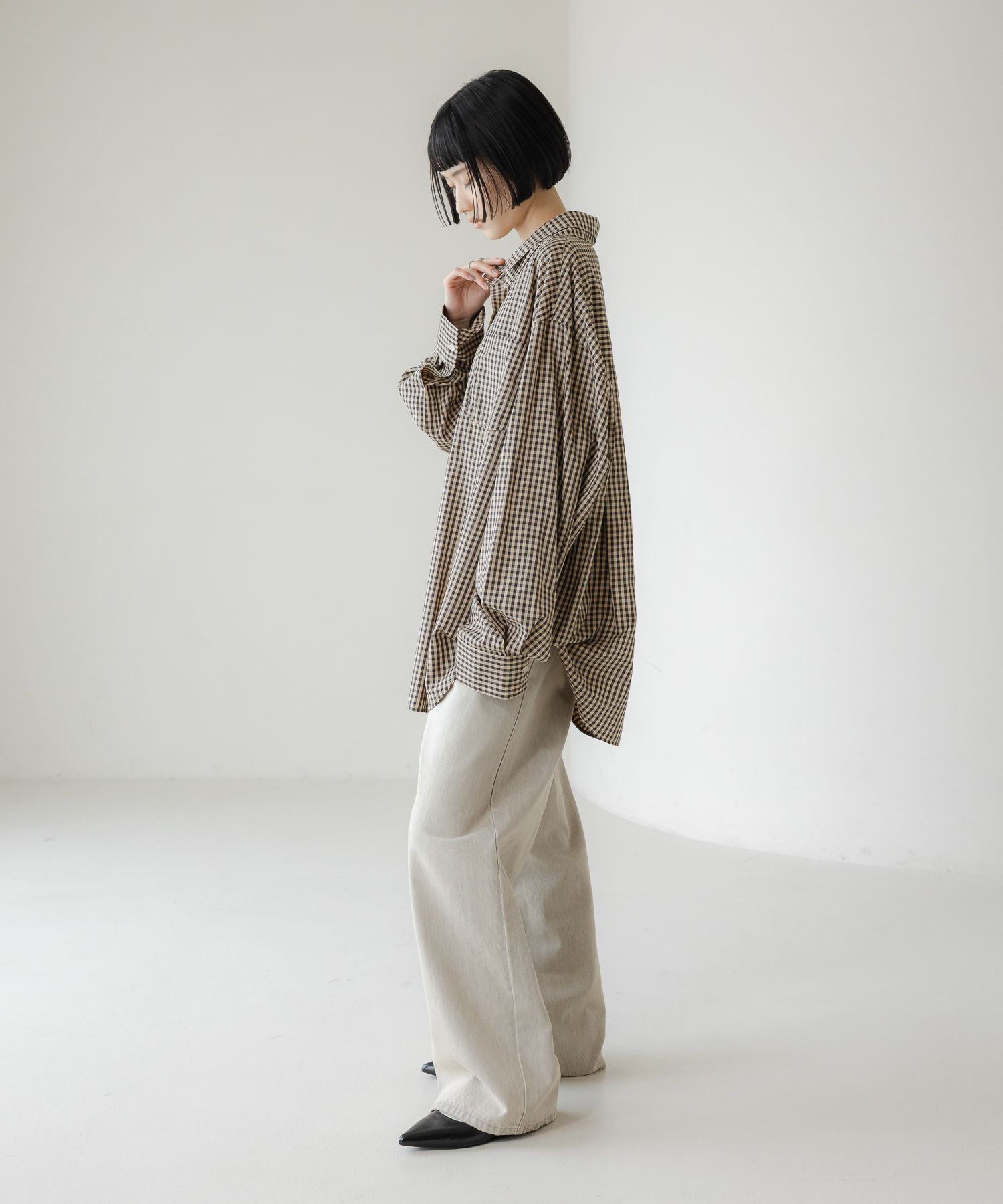 LOWRYS FARM「ワイドストレートデニムパンツ」|デニム|