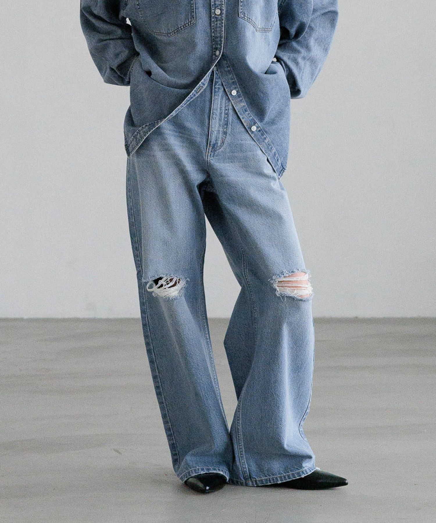 LOWRYS FARM「ワイドストレートデニムパンツ」|デニム|BLU5ﾋｻﾞﾀﾞﾒｰｼﾞ