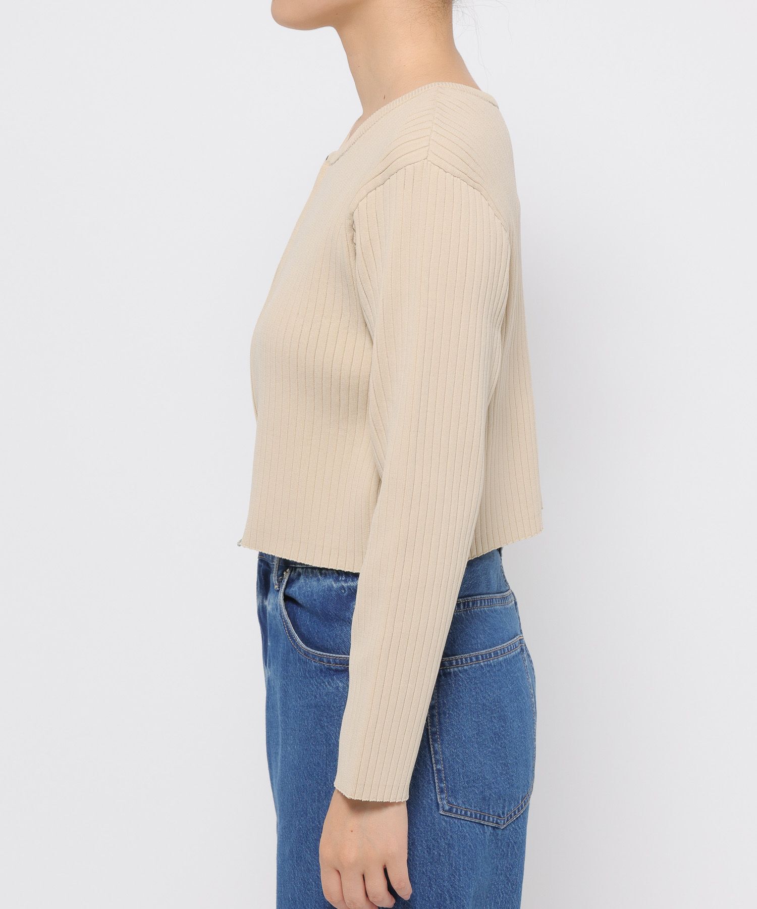 LOWRYS FARM「ＷＺＩＰリブカーディガンＬＳ」|ニット・セーター|