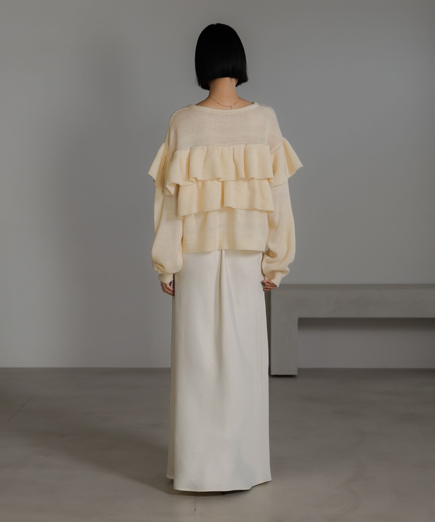 LOWRYS FARM「フリルニットプルオーバーＬＳ」|ニット・セーター|