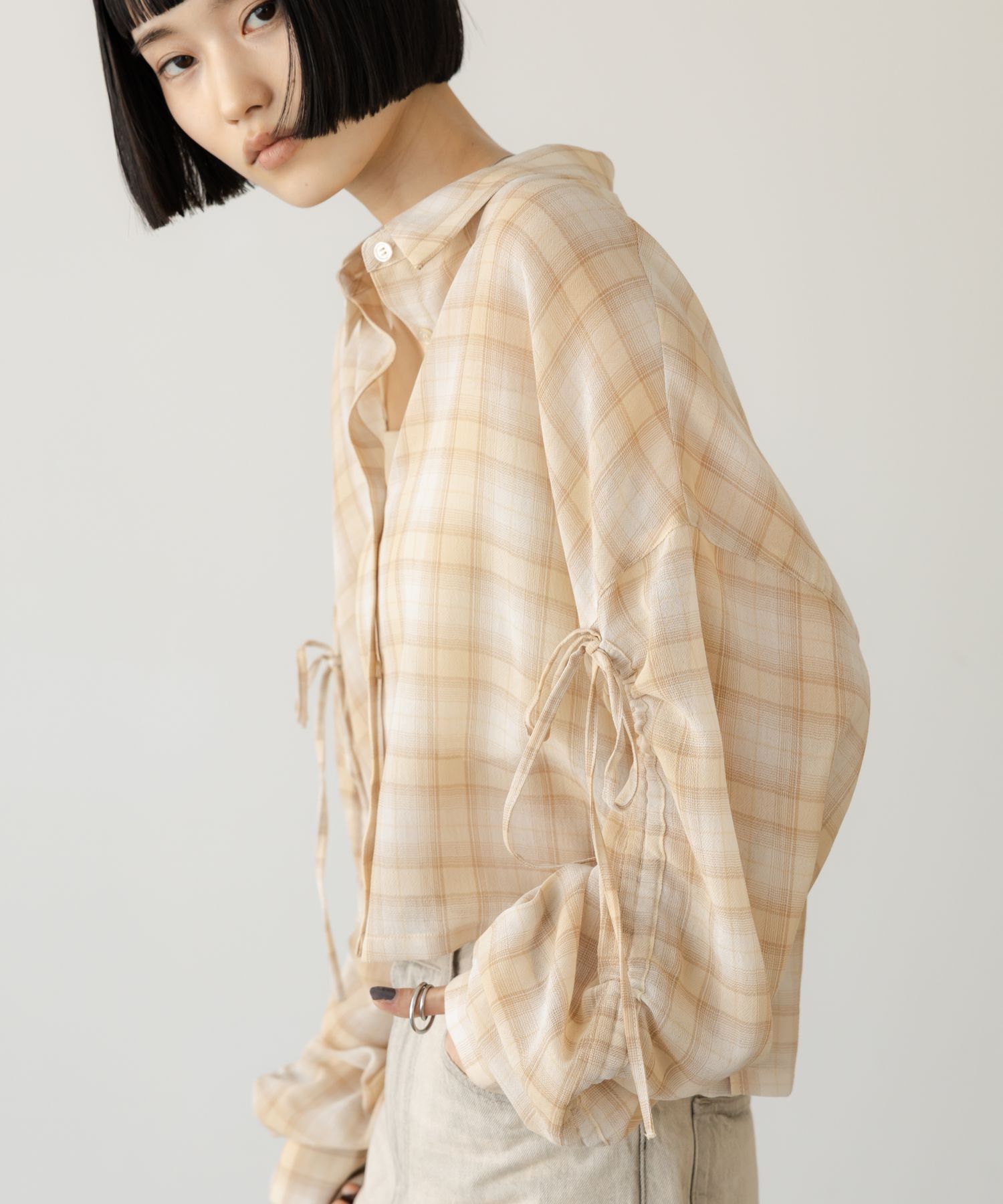 LOWRYS FARM「シアーチェックシャツショート」|シャツ・ブラウス|BRN2