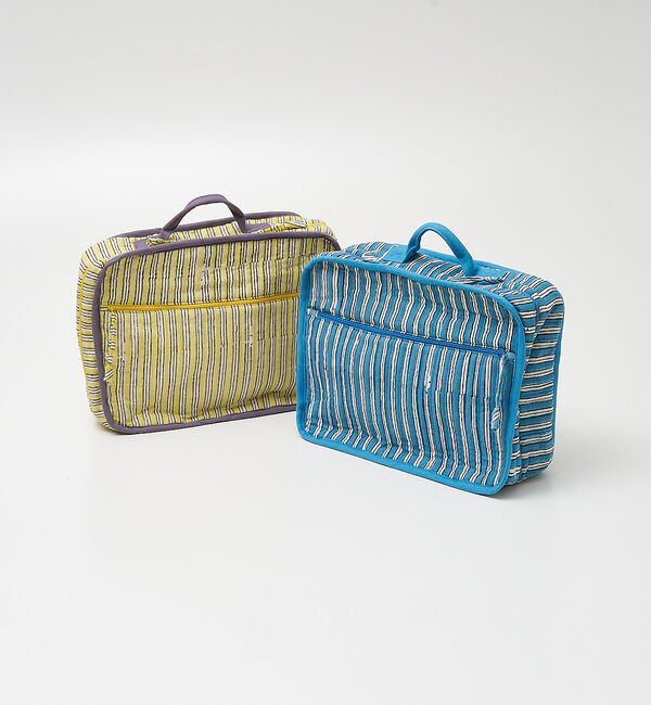 collex「ブロックプリント トラベルポーチS」|ポーチ|