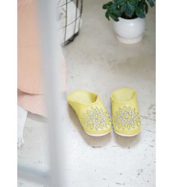 collex「ビーズバブーシュ 羊革 モロッコ製 スリッパ ルームシューズ 室内履き」|本・CD・DVD|