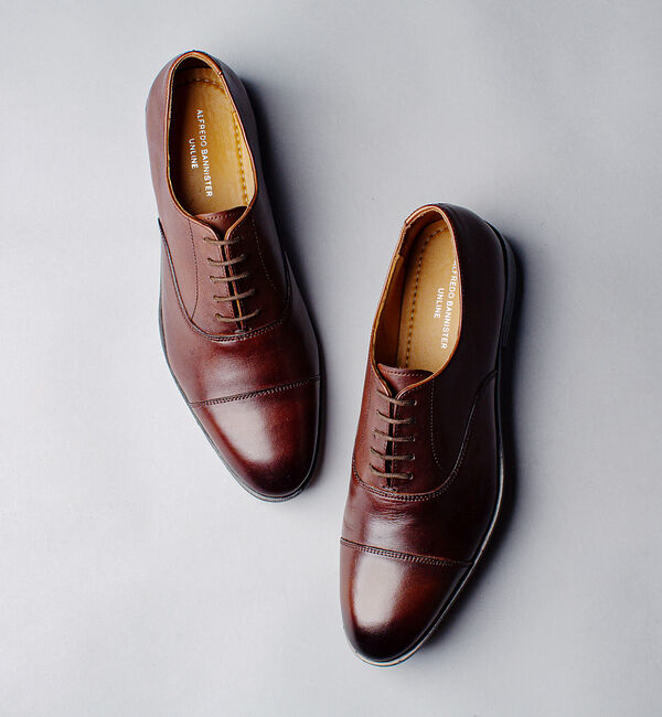 alfredoBANNISTER「【人気No1！WEB別注】内羽根 ストレートチップ ビジネスシューズ / ドレス」|ビジネス・ドレスシューズ|ダークブラウン