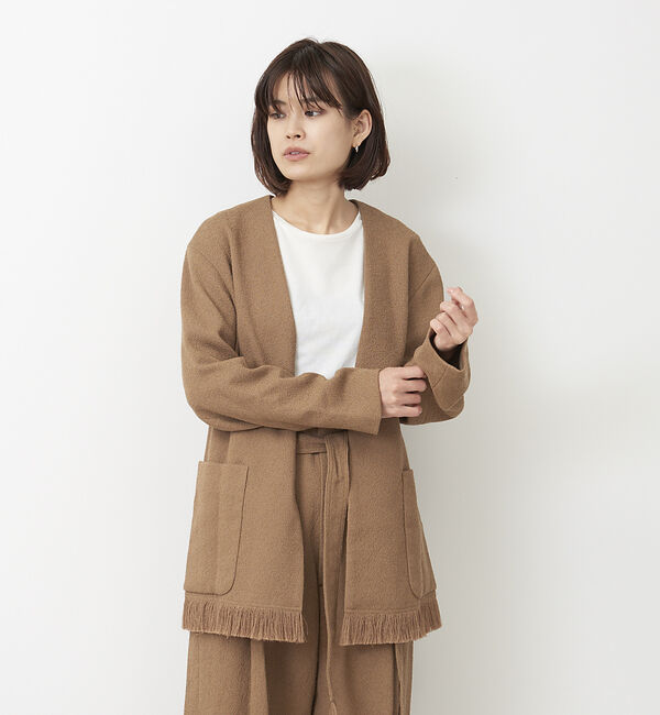 Rouge vif「【CURRENTAGE】ノーカラージャケット」|ノーカラージャケット|キャメル