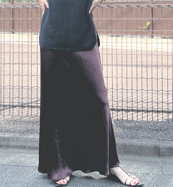 Rouge vif「【ロングセラー】【定番人気】バイヤスロングナロースカート」|スカート|ブラウン