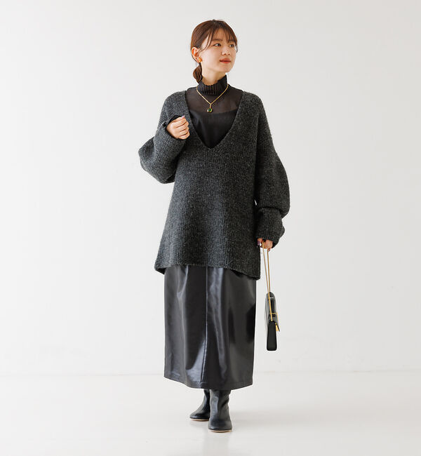 Rouge vif「プリーツネックシアーブラウス」|シャツ・ブラウス|