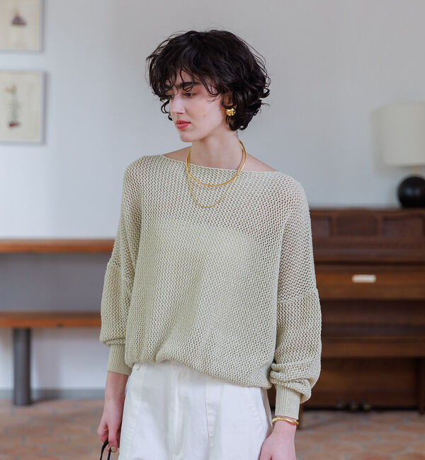 Rouge vif「ラメメッシュワイドニットプルオーバー」|ニット・セーター|