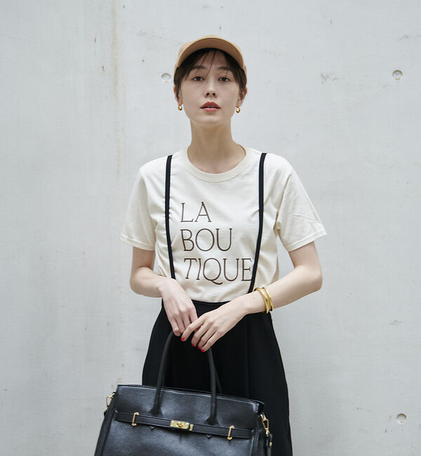 Rouge vif「前後ロゴコンパクトT」|Tシャツ・カットソー|