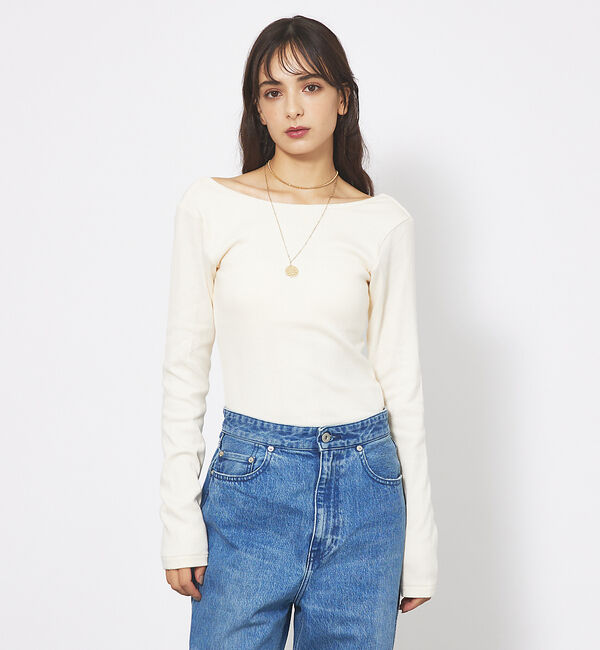 Rouge vif「【Robert P. Miller】パネルリブ バックオープンロンT / 背あき」|Tシャツ・カットソー|