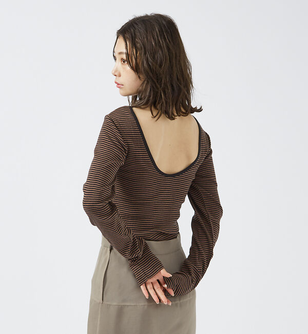 Rouge vif「【Robert P. Miller】パネルリブ バックオープンロンT / 背あき」|Tシャツ・カットソー|