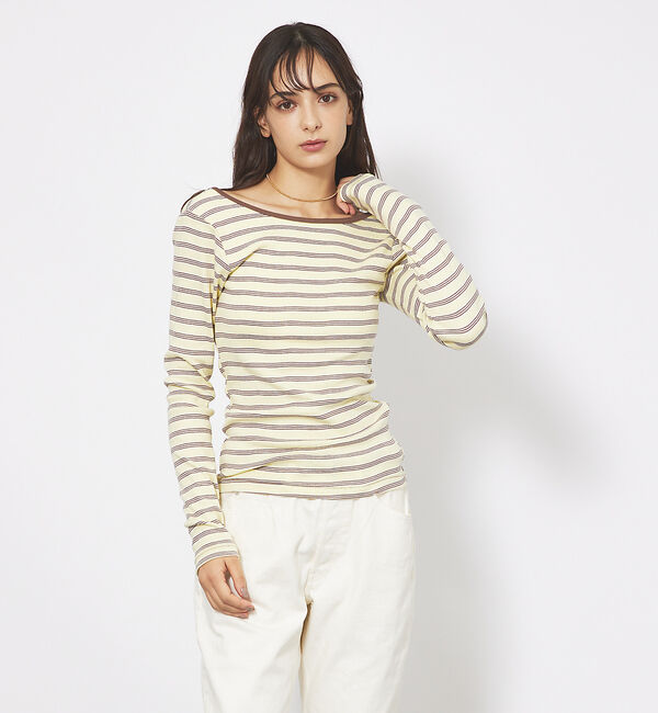 Rouge vif「【Robert P. Miller】パネルリブ バックオープンロンT / 背あき」|Tシャツ・カットソー|