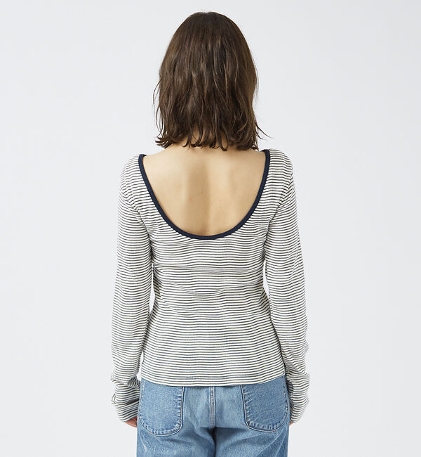 Rouge vif「【Robert P. Miller】パネルリブ バックオープンロンT / 背あき」|Tシャツ・カットソー|