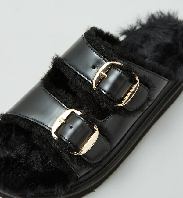 Rouge vif「【MOHI／モヒ】 ムートンベルトサンダル」|サンダル|