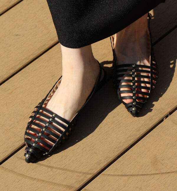 Rouge vif「【VINILO/ヴィニーロ】レザースリングバッグシューズ」|サンダル|