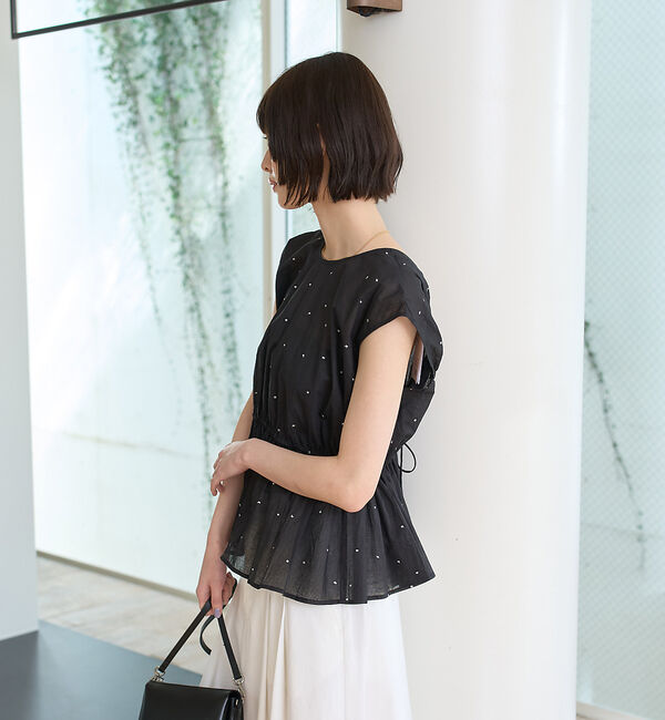 Rouge vif「シルバードット刺繍ペプラムブラウス」|シャツ・ブラウス|