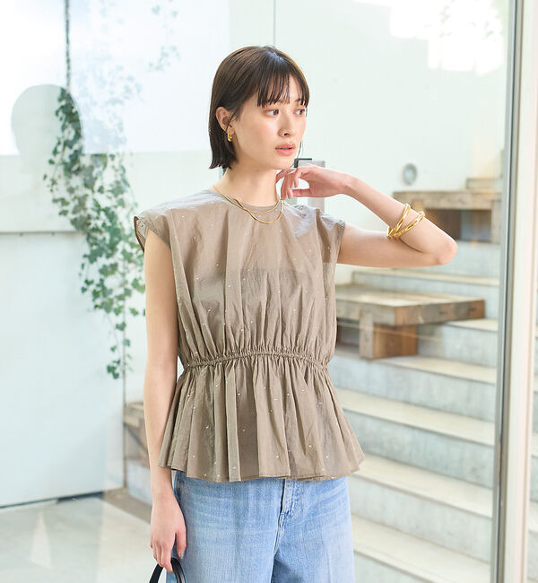 Rouge vif「シルバードット刺繍ペプラムブラウス」|シャツ・ブラウス|