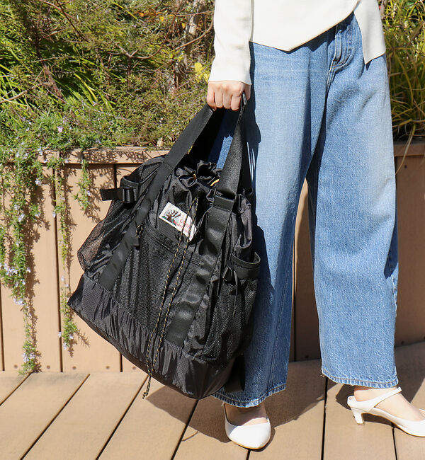 Rouge vif「追加6【CARIBOU MOUNTAINEERING】ライトウェイトパックトート」|トートバッグ|ブラック