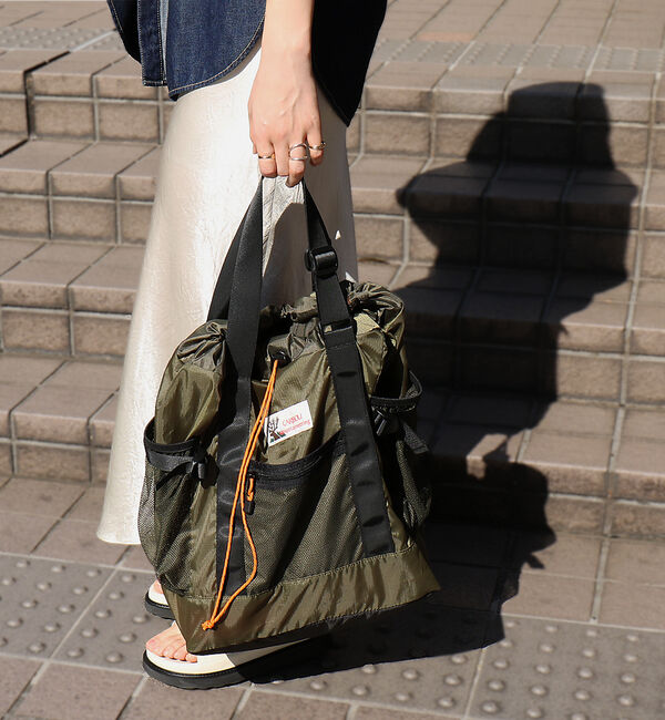 Rouge vif「追加6【CARIBOU MOUNTAINEERING】ライトウェイトパックトート」|トートバッグ|カーキ