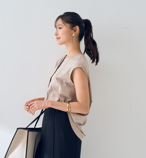 Rouge vif「タック入りノースリーブカットソーブラウス」|シャツ・ブラウス|