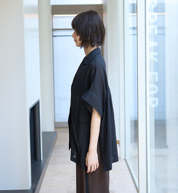 Rouge vif「強撚半袖シアーフォルムジャケット」|テーラードジャケット|