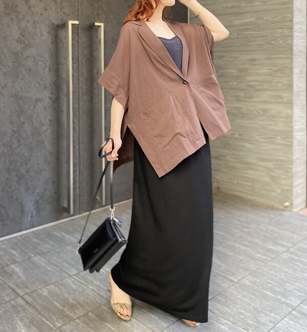 Rouge vif「強撚半袖シアーフォルムジャケット」|テーラードジャケット|