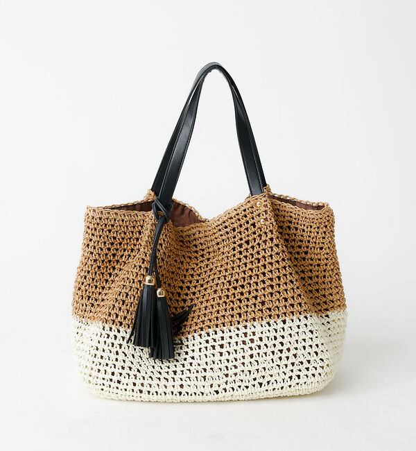 Rouge vif「タッセル付き ペーパートートバッグ / 雑材バッグ」|トートバッグ|