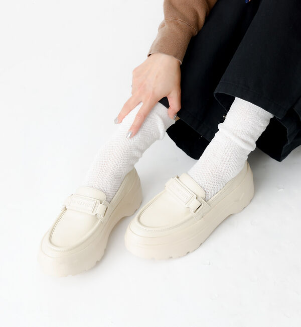 Rouge vif「【HUNTER/ハンター】リファインド エクスプローラー フラットフォーム ロー」|ローファー|