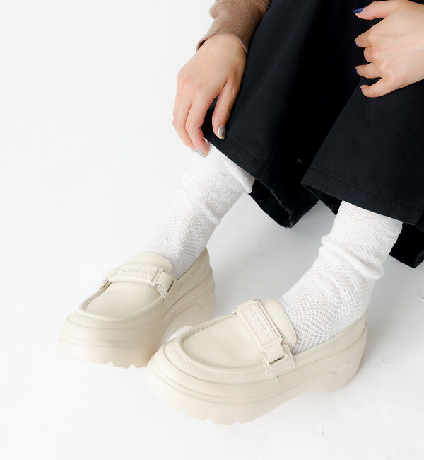 Rouge vif「【HUNTER/ハンター】リファインド エクスプローラー フラットフォーム ロー」|ローファー|