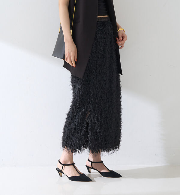 Rouge vif「フリンジフェザーサイドスリットスカート」|スカート|