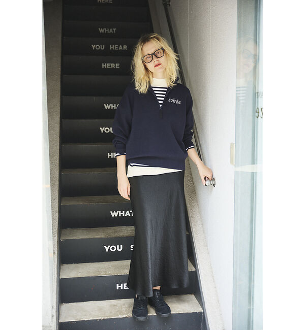 Rouge vif「ハーフジップロゴニットプルオーバー」|ニット・セーター|