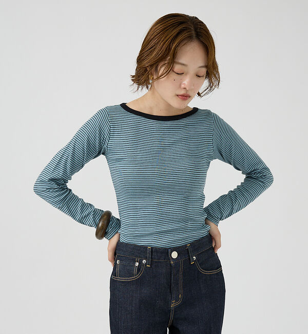 Rouge vif「【Robert P. Miller】パネルリブボートネックTEE / ロンT /」|Tシャツ・カットソー|