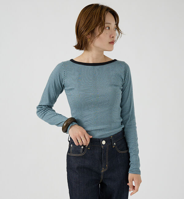 Rouge vif「【Robert P. Miller】パネルリブボートネックTEE / ロンT /」|Tシャツ・カットソー|