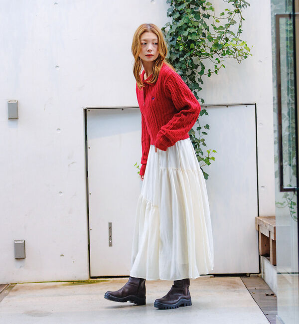 Rouge vif「【BEVERY HILLS P.C/ビバリーヒルズポロクラブ】ケーブル編ポロカー」|カーディガン|