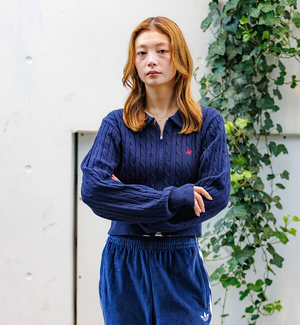 Rouge vif「【BEVERY HILLS P.C/ビバリーヒルズポロクラブ】ケーブル編ポロカー」|カーディガン|