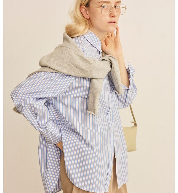 Rouge vif「コットンマルチストライプビッグシャツ」|シャツ・ブラウス|